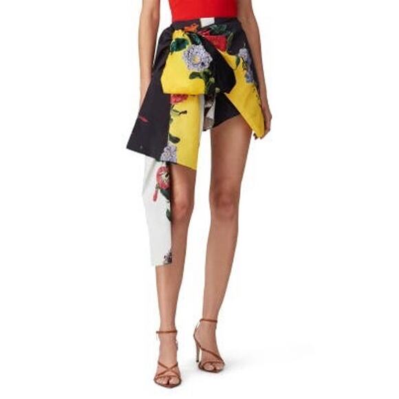 Oscar de la Renta Floral Print Tie Waist Skort Size 6